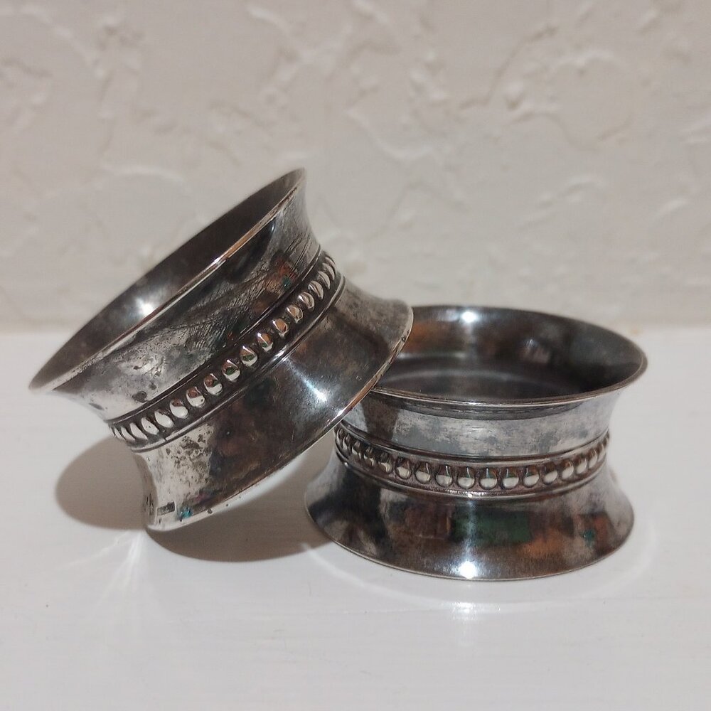 Silver Napkin Rings Christofle France Perles Collection
